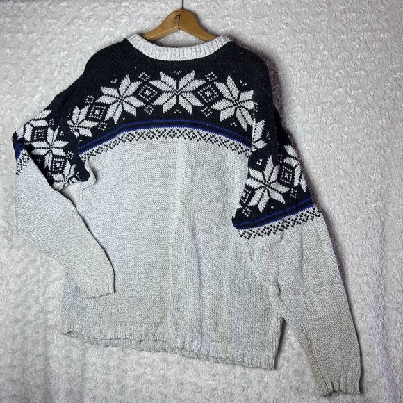 Mountain Express Made in USA 100 Cotton Old‎ Glory Winter Pattern Sweater Size L - Picture 2 of 7